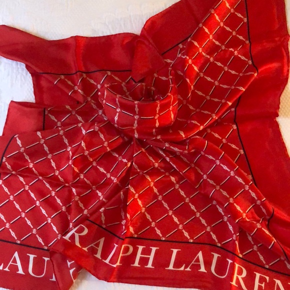 RALPH LAUREN SCARF IN RED. - Picture 4 of 13